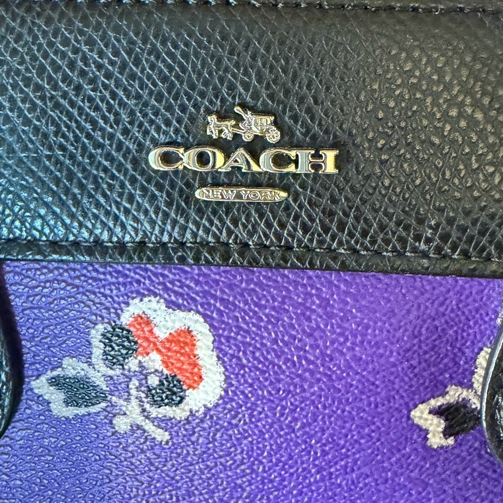 Coach Mini Bennett Satchel in Purple Floral Print – Like New - Picture 9 of 11